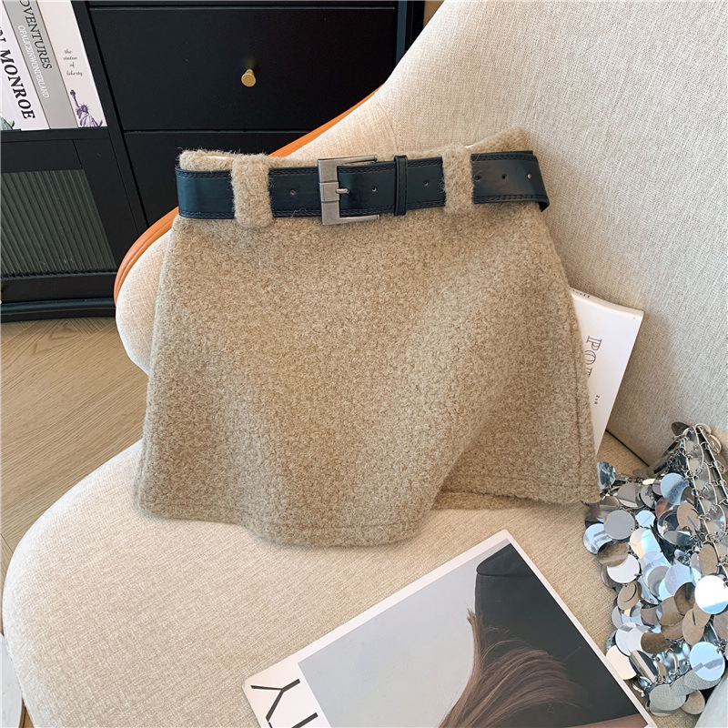 Ženska A-linijska suknja, mikroelastični poliester, bez glačanja, japansko-korejski ležerni stil, jesen 2025