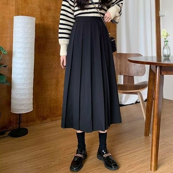 Plisirana srednje duljine suknja od poliestera, visokim strukom, stil Royal Sister (jesen 2025)