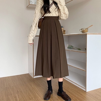 Plisirana srednje duljine suknja od poliestera, visokim strukom, stil Royal Sister (jesen 2025)