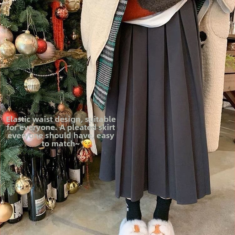 Plisirana srednje duljine suknja od poliestera, visokim strukom, stil Royal Sister (jesen 2025)