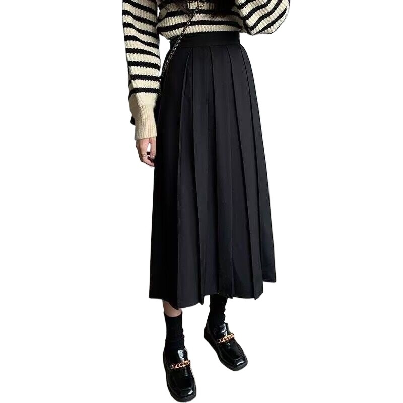 Plisirana srednje duljine suknja od poliestera, visokim strukom, stil Royal Sister (jesen 2025)