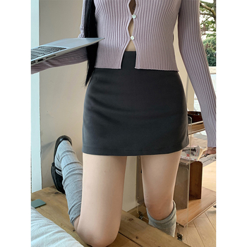 Suknja A-linije, visoki pojas, jesen 2025, korejsko-japanski ležerni stil, mješavina poliestera i viskoze