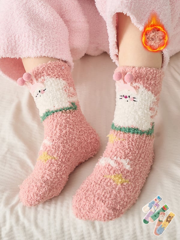 Dječje zimske čarape od koralnog flisa, tople za bebe, unisex, unutarnje podne čarape, bez pete, Kategorija A