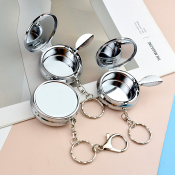 Μεταλλικός φορητός κυκλικός τασάκι αυτοκινήτου με προσαρμογή λογοτύπου