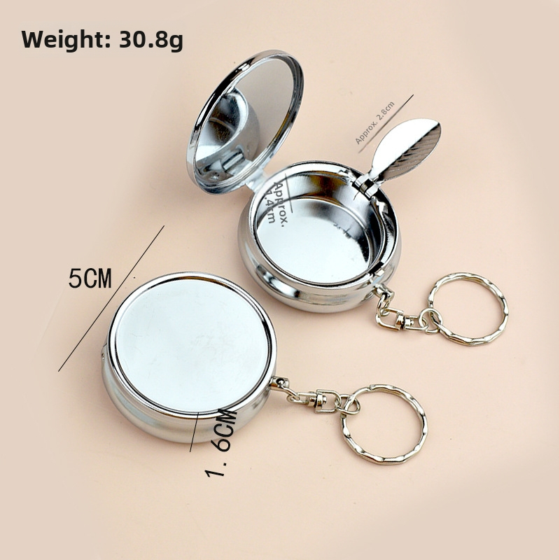 Μεταλλικός φορητός κυκλικός τασάκι αυτοκινήτου με προσαρμογή λογοτύπου