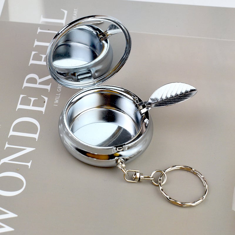 Μεταλλικός φορητός κυκλικός τασάκι αυτοκινήτου με προσαρμογή λογοτύπου