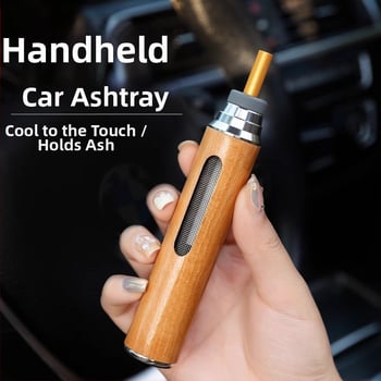 Τασάκι καπνού αυτοκινήτου — ξύλινο, χαραγμένο, διπλής χρήσης για αυτοκίνητο και σπίτι, 55 g