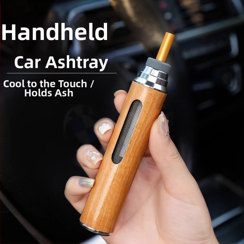 Τασάκι καπνού αυτοκινήτου — ξύλινο, χαραγμένο, διπλής χρήσης για αυτοκίνητο και σπίτι, 55 g