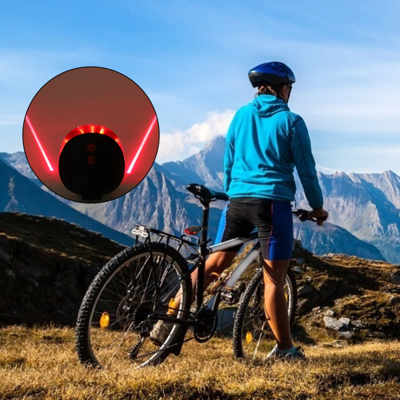 Stražnje svjetlo za bicikl s sigurnosnim upozorenjem i laserskim stražnjim svjetlom za MTB