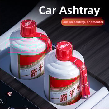 Πολυλειτουργικό τασάκι αυτοκινήτου με κάλυμμα και φως, πλαστικό, 270 g, μοντέλο Wine bottle ashtray, μάρκα Dpaul, καθολικό για σπίτι και αυτοκίνητο