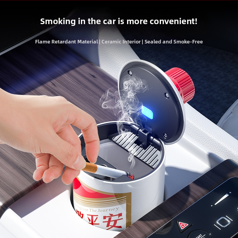 Πολυλειτουργικό τασάκι αυτοκινήτου με κάλυμμα και φως, πλαστικό, 270 g, μοντέλο Wine bottle ashtray, μάρκα Dpaul, καθολικό για σπίτι και αυτοκίνητο