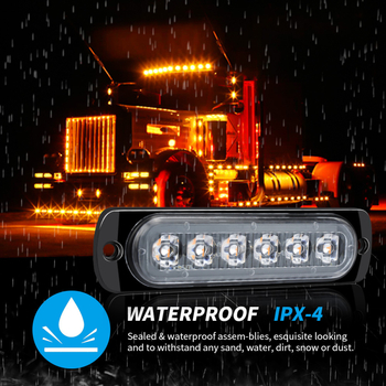 Ultra-tanki 6LED svjetlo za upozorenja za motocikle i pickup vozila, 12-24V, aluminijska kućišta, 18W, vijek trajanja 50 000 h