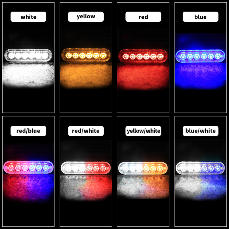 Ultra-tanki 6LED svjetlo za upozorenja za motocikle i pickup vozila, 12-24V, aluminijska kućišta, 18W, vijek trajanja 50 000 h