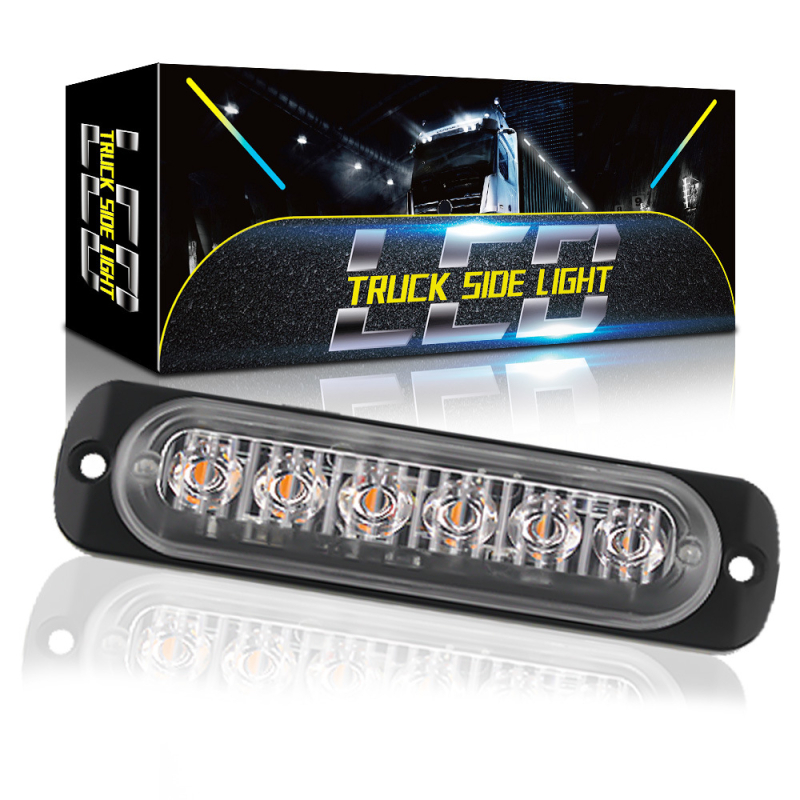 Ultra-tanki 6LED svjetlo za upozorenja za motocikle i pickup vozila, 12-24V, aluminijska kućišta, 18W, vijek trajanja 50 000 h
