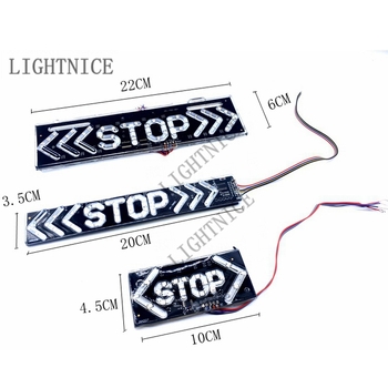 Zadnje svjetlo motocikla s kočnicom i pokazivačem smjera, upozoravajuće Stop Arrow svjetlo za izbjegavanje sudara straga (12V, ABS, Lightnice)