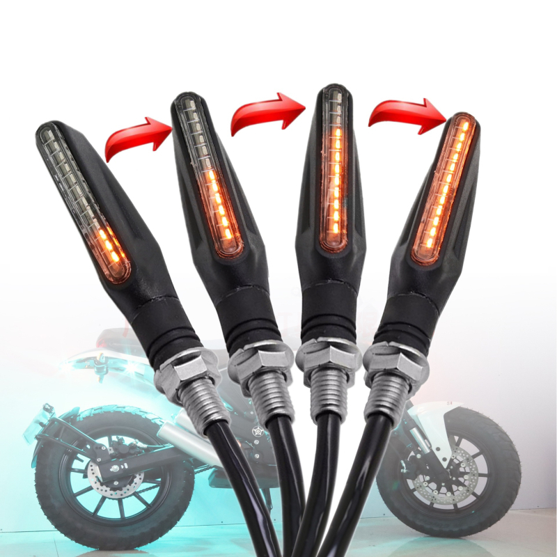12V LED vodootporan set pokazivača smjera za motocikl s platformom za stopala, jedinstven dizajn, efekt tekućeg svjetla