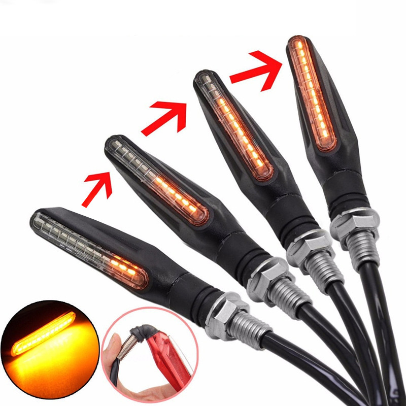 12V LED vodootporan set pokazivača smjera za motocikl s platformom za stopala, jedinstven dizajn, efekt tekućeg svjetla