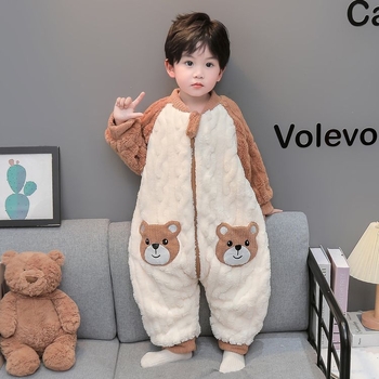 Dječje jednodelno pidžama od koralnog flisa za zimu, korejski stil, za dječake 3-8 godina