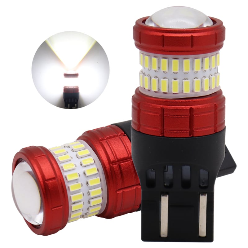 Automobilska LED stražnja svjetla s modelom 7443-3014+3030-48SMD, snaga 8.2W, napon 12-24V, LED-ovi 3014 i 3030, vijek trajanja 50.000 h