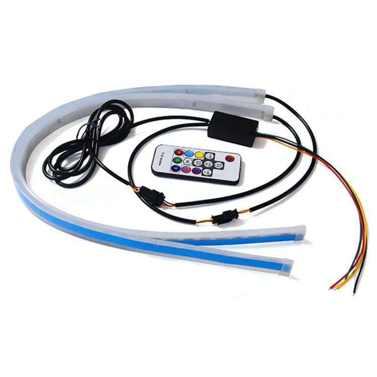 Ultra tanki DRL trak za dnevno svjetlo s 5050 LED, 12V, 10W, RF daljinski upravljač s više načina rada