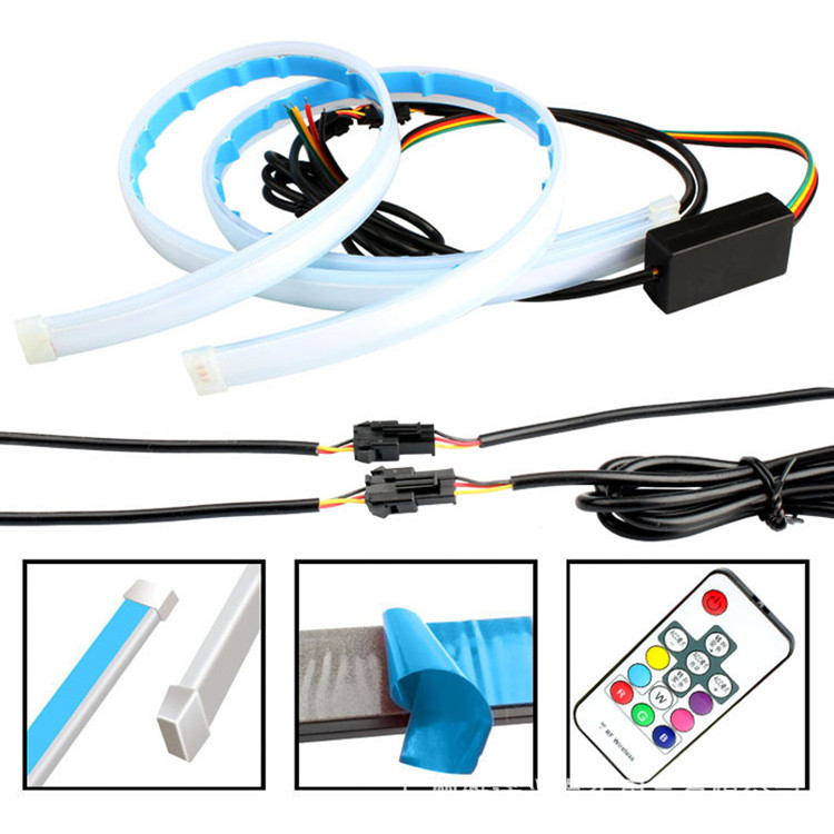 Ultra tanki DRL trak za dnevno svjetlo s 5050 LED, 12V, 10W, RF daljinski upravljač s više načina rada