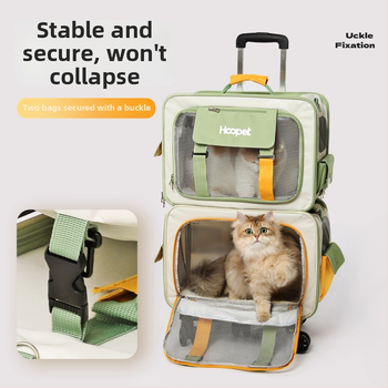 Портативна раница-носилка за котки и малки кучета, преносим транспортен носач с Oxford плат, стоманена рамка и PE панели с мрежи; капацитет: котки до 7,5 кг, кучета до 4 кг