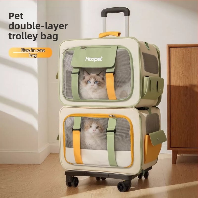 Портативна раница-носилка за котки и малки кучета, преносим транспортен носач с Oxford плат, стоманена рамка и PE панели с мрежи; капацитет: котки до 7,5 кг, кучета до 4 кг