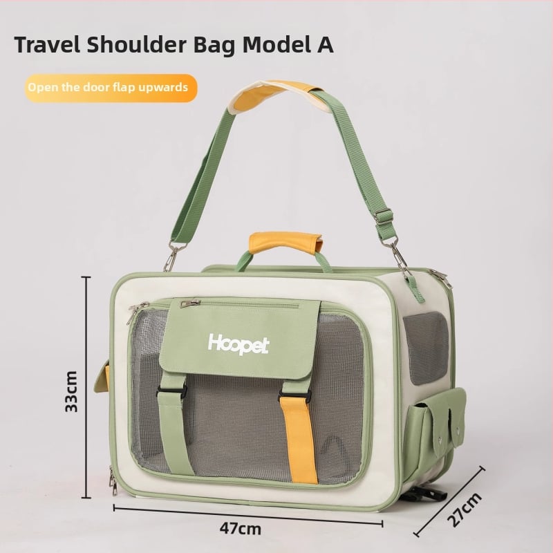 Портативна раница-носилка за котки и малки кучета, преносим транспортен носач с Oxford плат, стоманена рамка и PE панели с мрежи; капацитет: котки до 7,5 кг, кучета до 4 кг