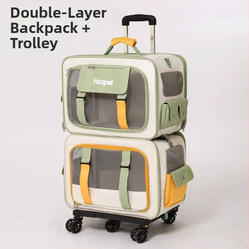 Портативна раница-носилка за котки и малки кучета, преносим транспортен носач с Oxford плат, стоманена рамка и PE панели с мрежи; капацитет: котки до 7,5 кг, кучета до 4 кг