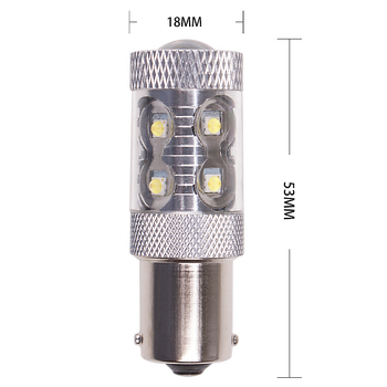 Autó LED index lámpa 1156, 50W, 12V, LED 2828, élettartam 5000 óra
