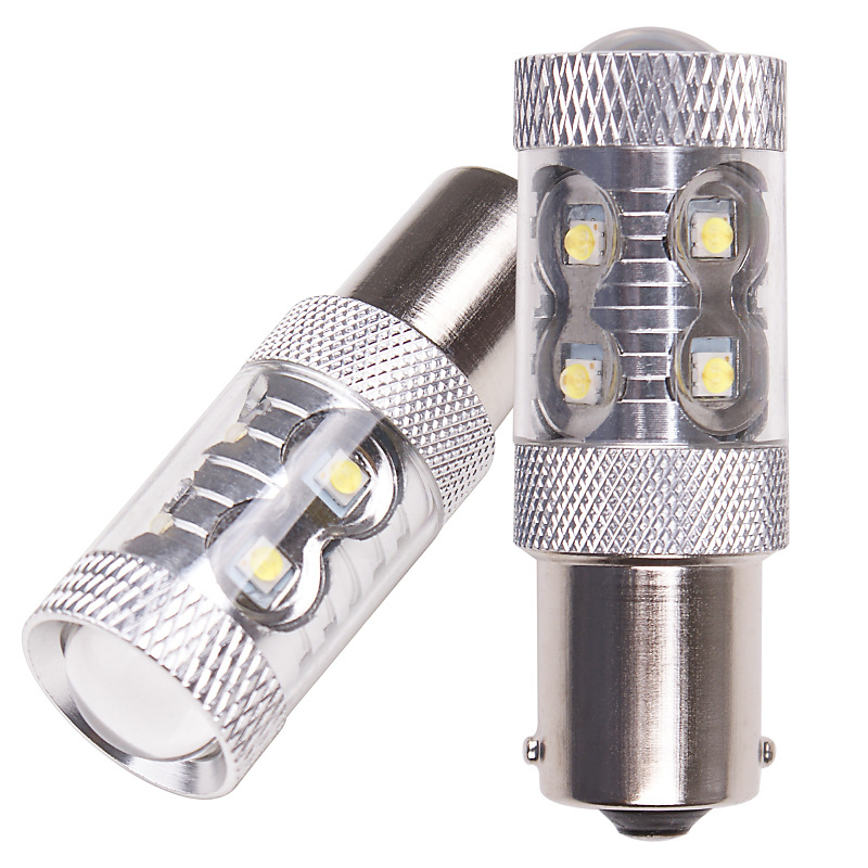 Autó LED index lámpa 1156, 50W, 12V, LED 2828, élettartam 5000 óra