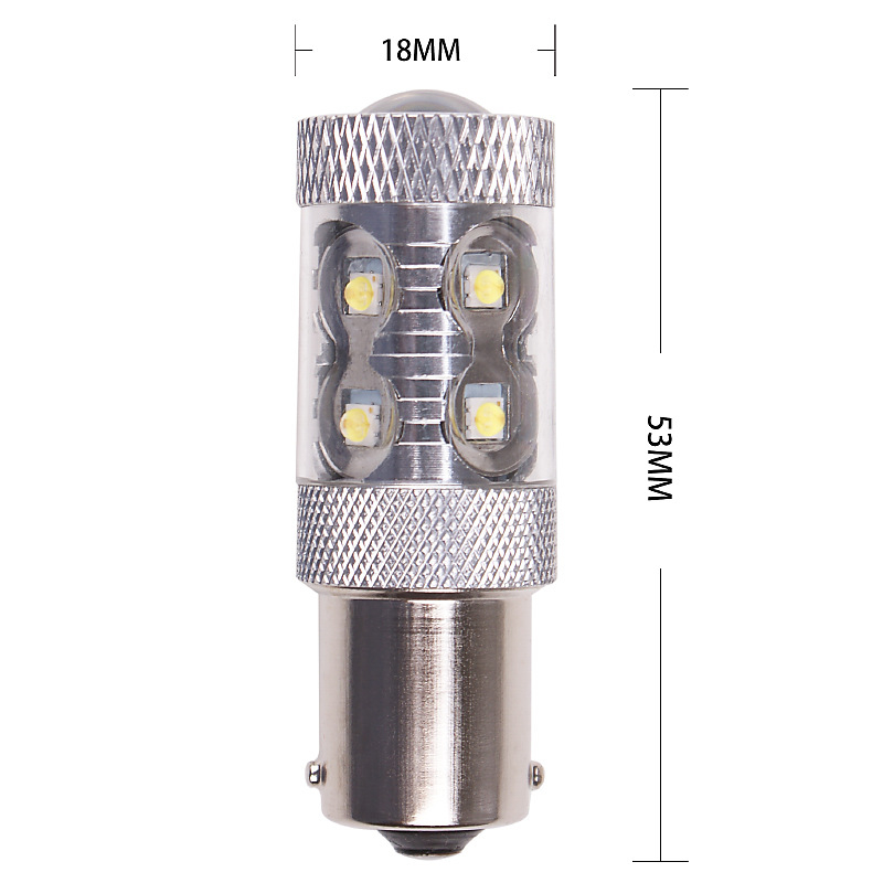 Autó LED index lámpa 1156, 50W, 12V, LED 2828, élettartam 5000 óra