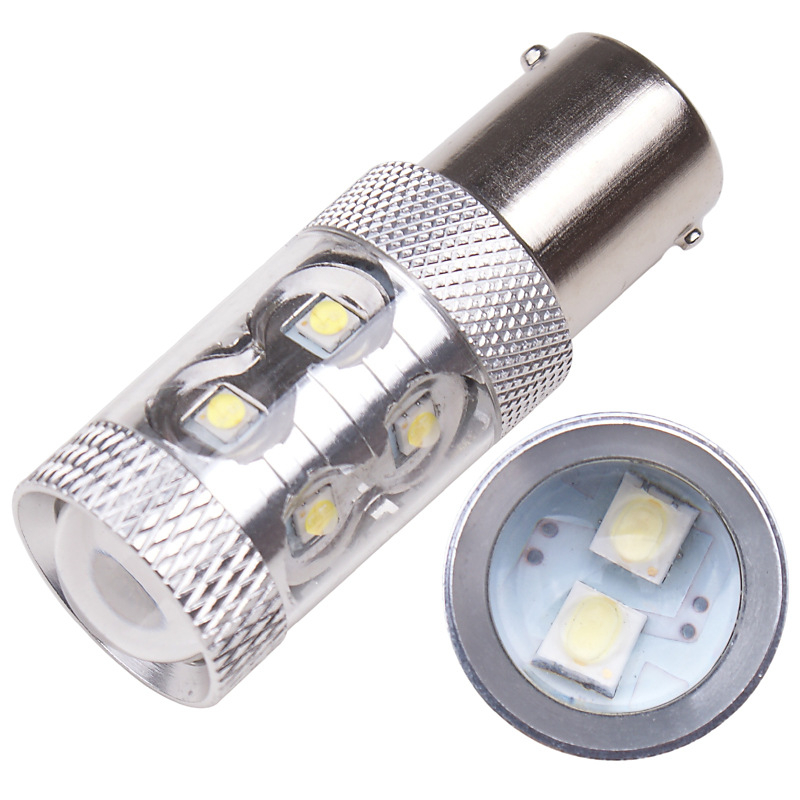Autó LED index lámpa 1156, 50W, 12V, LED 2828, élettartam 5000 óra