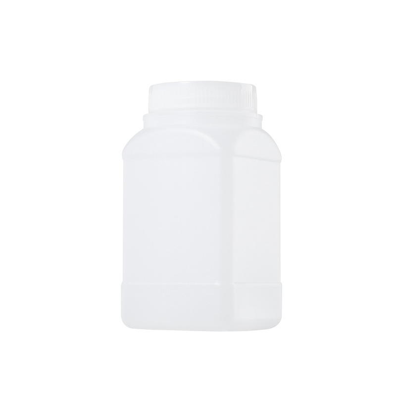 Sticlă din plastic PE cu gură largă, capac intern și capac exterior, pentru ambalare de mostre