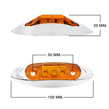 QR-3LED Piranha LED indexlámpa, 3 LED, 12–30V, vízálló, kompatibilis teherautóhoz, kisbuszhoz és lakókocsihoz