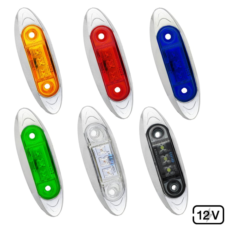 QR-3LED Piranha LED indexlámpa, 3 LED, 12–30V, vízálló, kompatibilis teherautóhoz, kisbuszhoz és lakókocsihoz