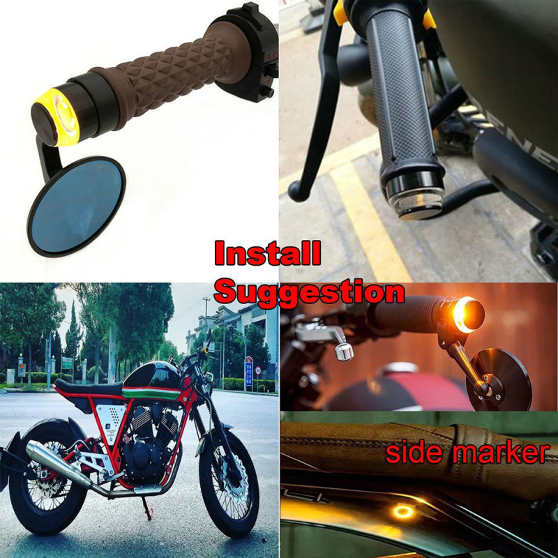 Motocikl LED pokazivač smjera na kraju ručice upravljača, model QMW-12SBD, 6W, 12V, 3000K