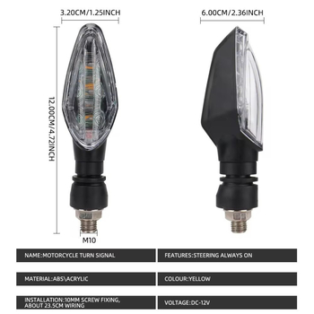 Motocikl LED signalizacija za skretanje, 12V, ABS, univerzalna kompatibilnost, model AC-0239