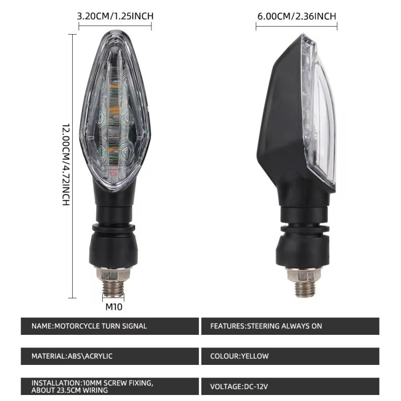Motocikl LED signalizacija za skretanje, 12V, ABS, univerzalna kompatibilnost, model AC-0239