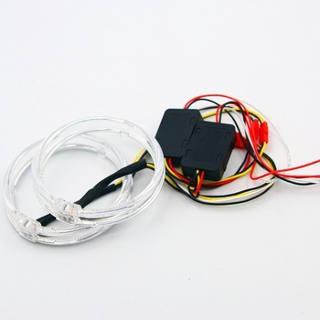 LED Angyalszemek fényvezetős gyűrűvel, 10W, 9-32V, 2,5A, LED+PVC anyag, univerzális autó kiegészítő