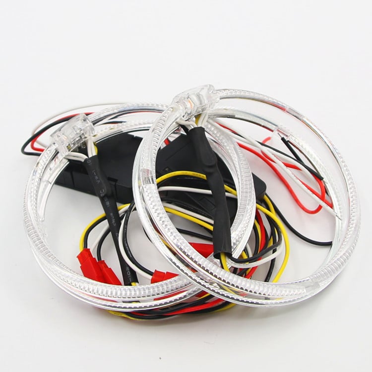 LED Angyalszemek fényvezetős gyűrűvel, 10W, 9-32V, 2,5A, LED+PVC anyag, univerzális autó kiegészítő