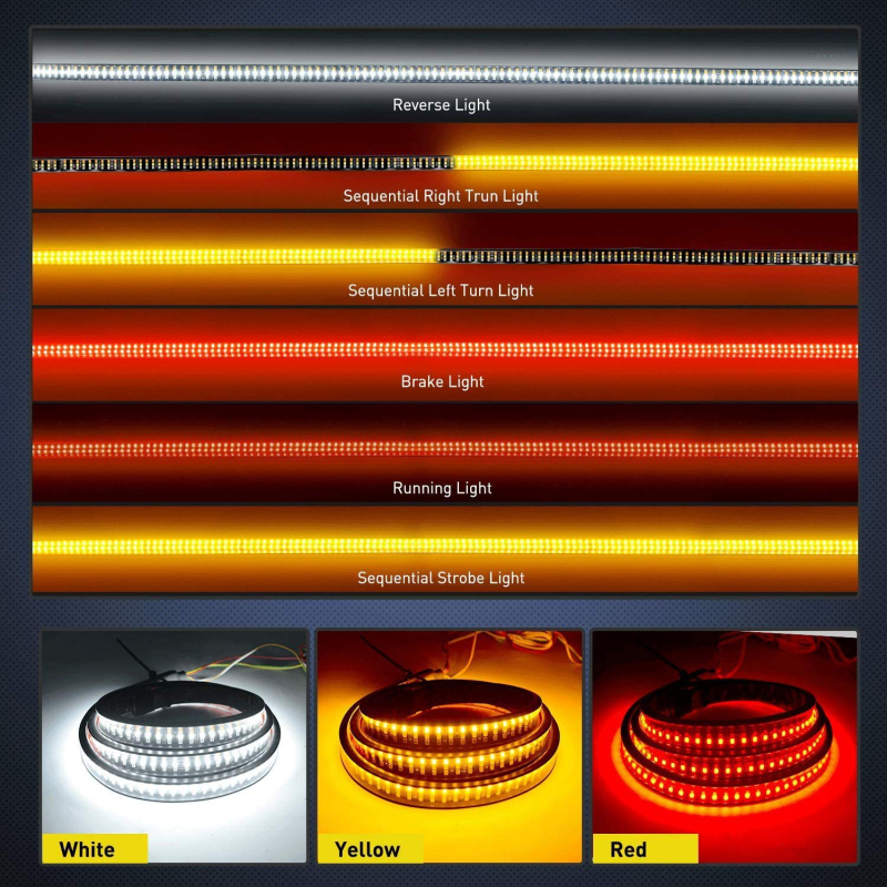 Zadnje svjetlo za pickup – trobojni LED, prilagodljivo, 36W, 12V, LED 2835, vijek 50 000 h