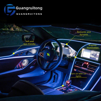 Guangruitong LED automobilska ambijentalna rasvjeta - 2 m hladno bijela traka za ploču instrumenta, dekorativno unutarnje osvjetljenje, glasovno upravljanje, upaljač