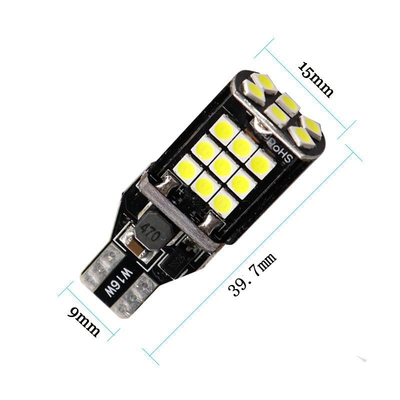 Automobilska LED svjetla za vožnju unatrag T15 3030 24SMD, konstantni tok, široki raspon napona 9–24V, aluminijski hladnjak, signalizacija smjera