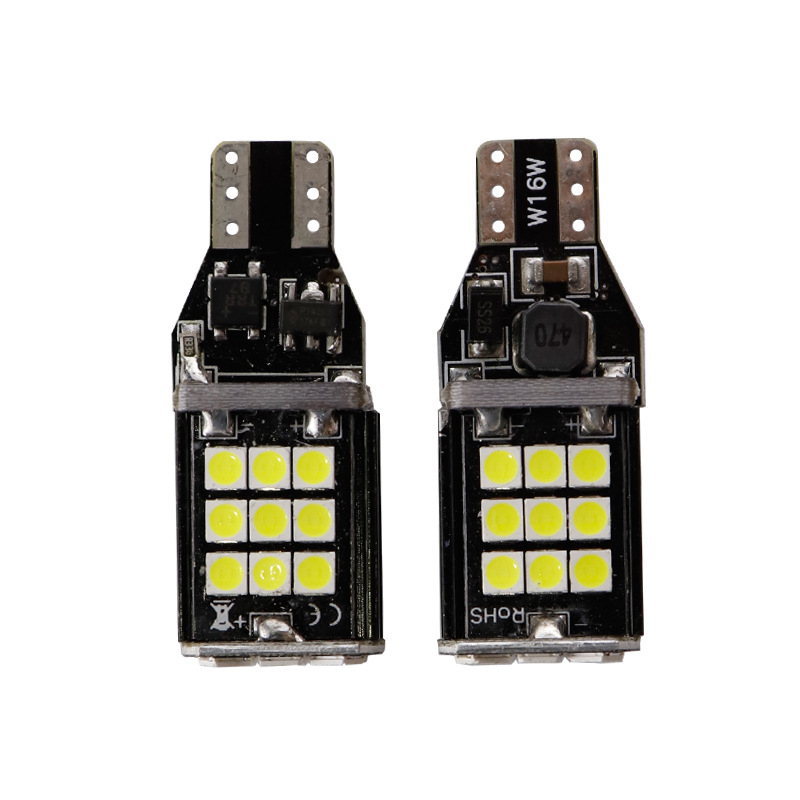 Automobilska LED svjetla za vožnju unatrag T15 3030 24SMD, konstantni tok, široki raspon napona 9–24V, aluminijski hladnjak, signalizacija smjera