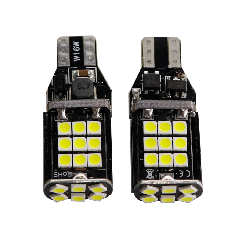Automobilska LED svjetla za vožnju unatrag T15 3030 24SMD, konstantni tok, široki raspon napona 9–24V, aluminijski hladnjak, signalizacija smjera