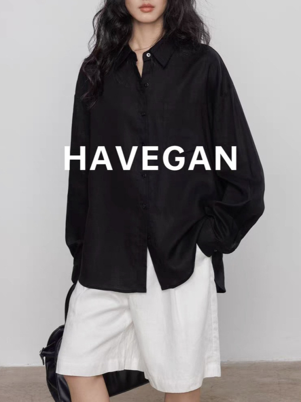 Cămașă din in, mâneci lungi, croială lejeră, guler rever