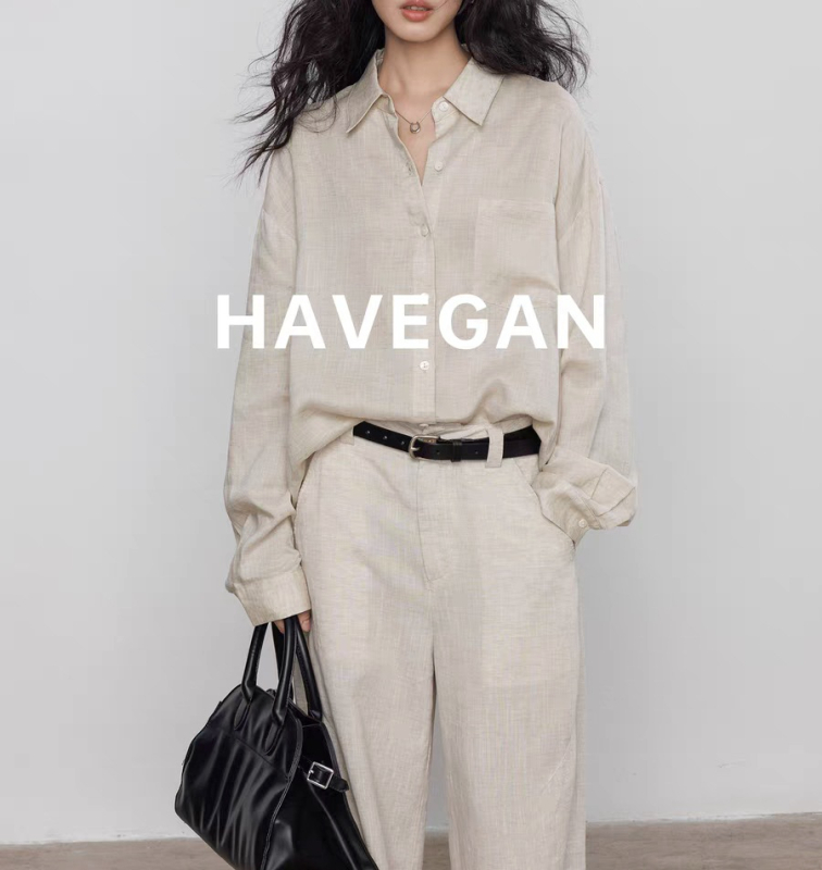 Cămașă din in, mâneci lungi, croială lejeră, guler rever