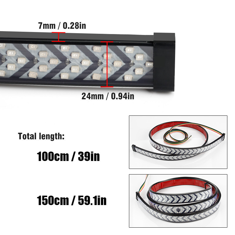 Pickup LED hátsó világítási sáv jelzővel, 12V DC, 2835 LED-ek, 500 lm, 50 000 óra