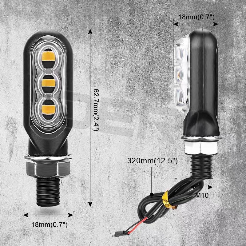 MK-286 3LED LED far de semnalizare pentru motocicletă, 12V, 2.7W, 2000-4000K